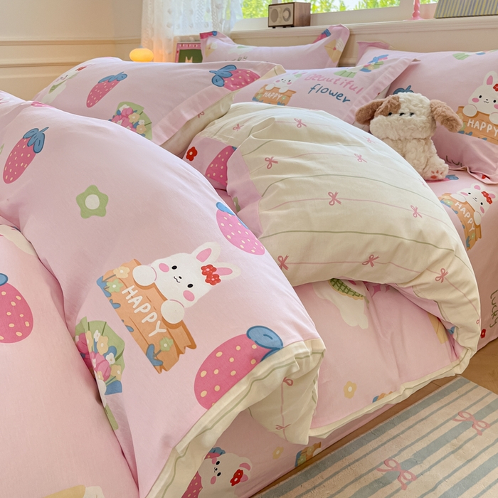 91家纺网 家纺一手货源 找家纺 花梦欣 2025新款全棉纯棉印花单品系列-三件套 奇趣欢乐园