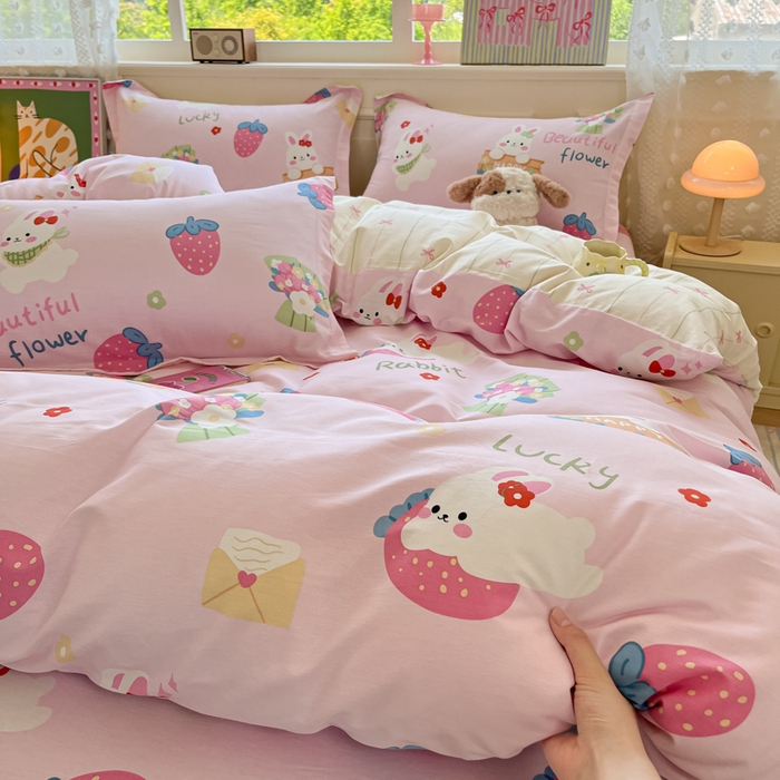 91家纺网 家纺一手货源 找家纺 花梦欣 2025新款全棉纯棉印花单品系列-三件套 奇趣欢乐园