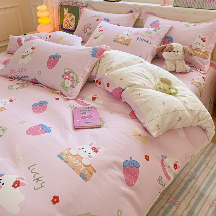 91家纺网 家纺一手货源 找家纺 花梦欣 2025新款全棉纯棉印花单品系列-三件套 奇趣欢乐园