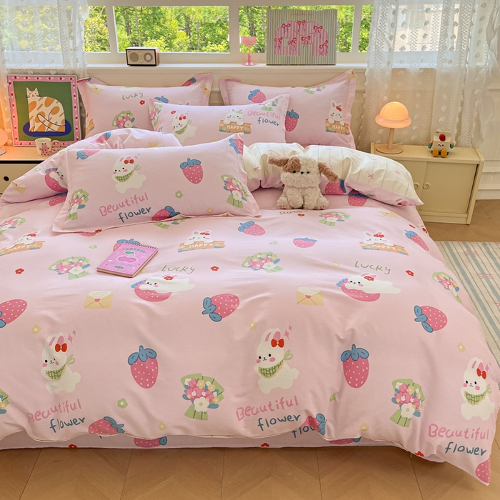 91家纺网 家纺一手货源 找家纺 花梦欣 2025新款全棉纯棉印花单品系列-三件套 奇趣欢乐园