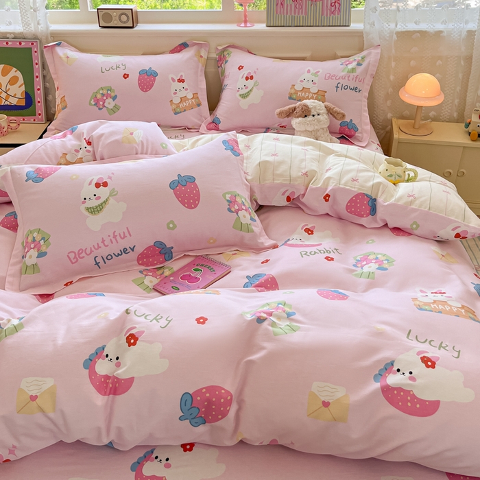 91家纺网 家纺一手货源 找家纺 花梦欣 2025新款全棉纯棉印花单品系列-三件套 奇趣欢乐园