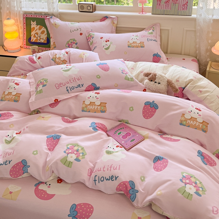 91家纺网 家纺一手货源 找家纺 花梦欣 2025新款全棉纯棉印花单品系列-三件套 奇趣欢乐园