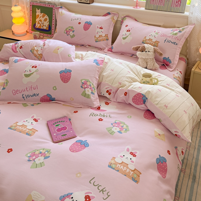 91家纺网 家纺一手货源 找家纺 花梦欣 2025新款全棉纯棉印花单品系列-三件套 奇趣欢乐园