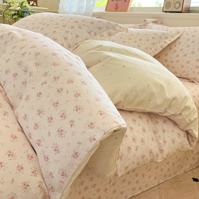 91家纺网 家纺一手货源 找家纺 花梦欣 2025新款全棉纯棉印花单品系列-三件套 疏影梦境粉