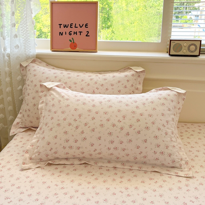 91家纺网 家纺一手货源 找家纺 花梦欣 2025新款全棉纯棉印花单品系列-三件套 疏影梦境粉