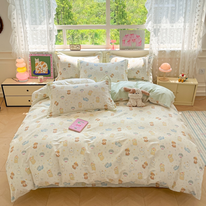 花梦欣 2025新款全棉纯棉印花单品系列-三件套 童趣绘彩