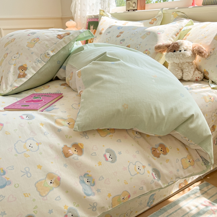 91家纺网 家纺一手货源 找家纺 花梦欣 2025新款全棉纯棉印花单品系列-三件套 童趣绘彩