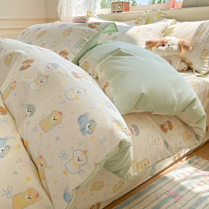 91家纺网 家纺一手货源 找家纺 花梦欣 2025新款全棉纯棉印花单品系列-三件套 童趣绘彩