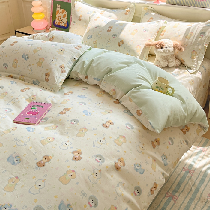 91家纺网 家纺一手货源 找家纺 花梦欣 2025新款全棉纯棉印花单品系列-三件套 童趣绘彩