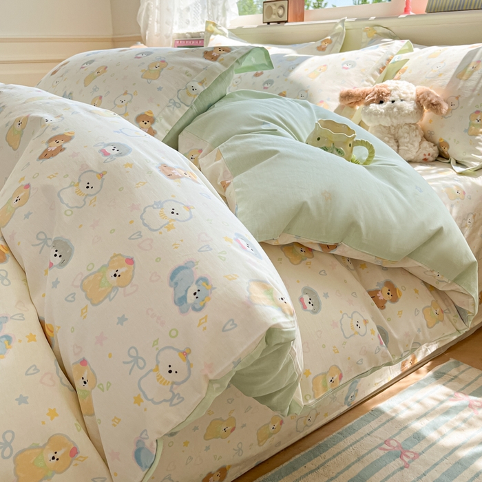 91家纺网 家纺一手货源 找家纺 花梦欣 2025新款全棉纯棉印花单品系列-三件套 童趣绘彩