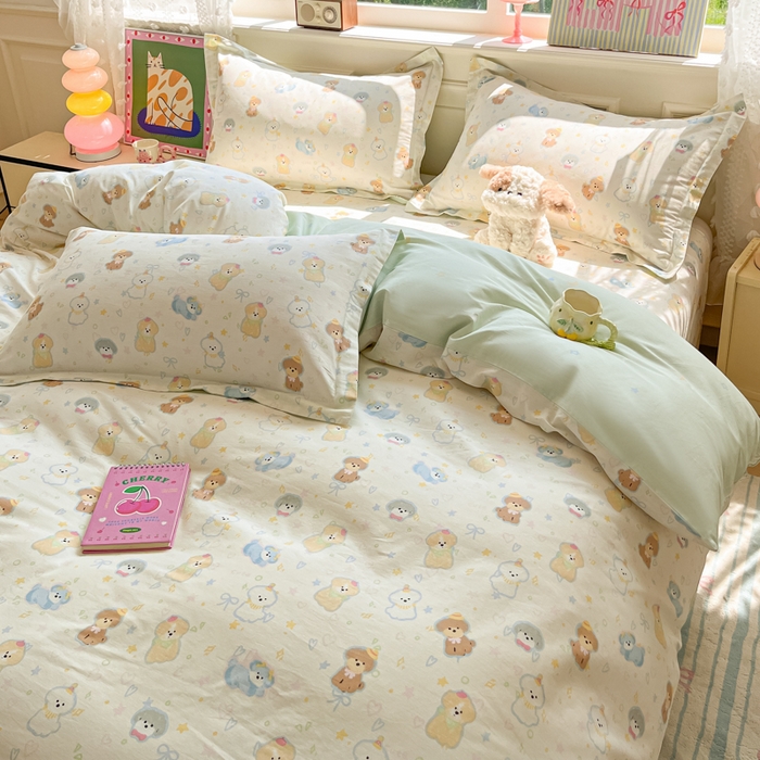 91家纺网 家纺一手货源 找家纺 花梦欣 2025新款全棉纯棉印花单品系列-三件套 童趣绘彩