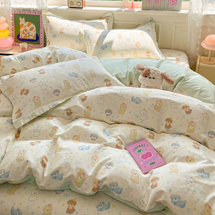 91家纺网 家纺一手货源 找家纺 花梦欣 2025新款全棉纯棉印花单品系列-三件套 童趣绘彩