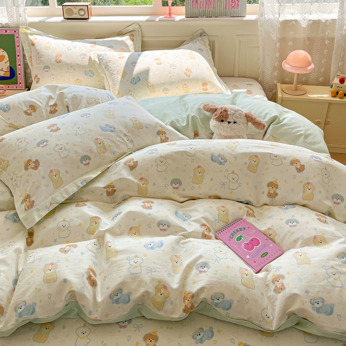 91家纺网 家纺一手货源 找家纺 花梦欣 2025新款全棉纯棉印花单品系列-三件套 童趣绘彩