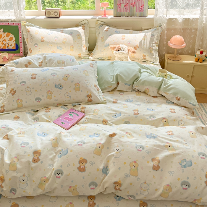 91家纺网 家纺一手货源 找家纺 花梦欣 2025新款全棉纯棉印花单品系列-三件套 童趣绘彩