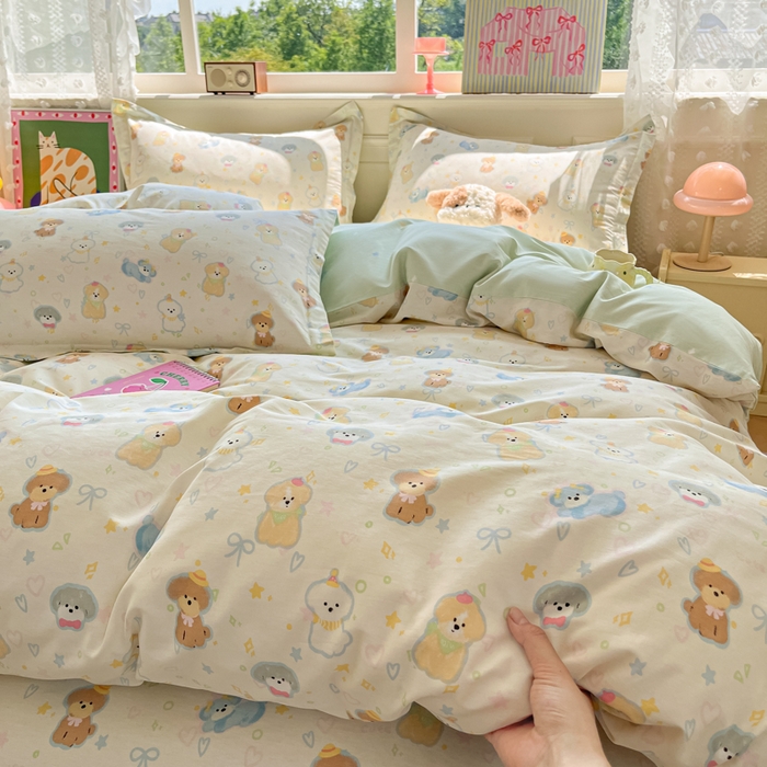 91家纺网 家纺一手货源 找家纺 花梦欣 2025新款全棉纯棉印花单品系列-三件套 童趣绘彩