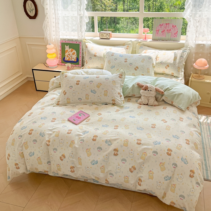 91家纺网 家纺一手货源 找家纺 花梦欣 2025新款全棉纯棉印花单品系列-三件套 童趣绘彩