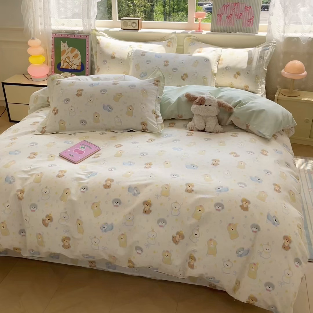 91家纺网 家纺一手货源 找家纺 花梦欣 2025新款全棉纯棉印花单品系列-三件套 童趣绘彩