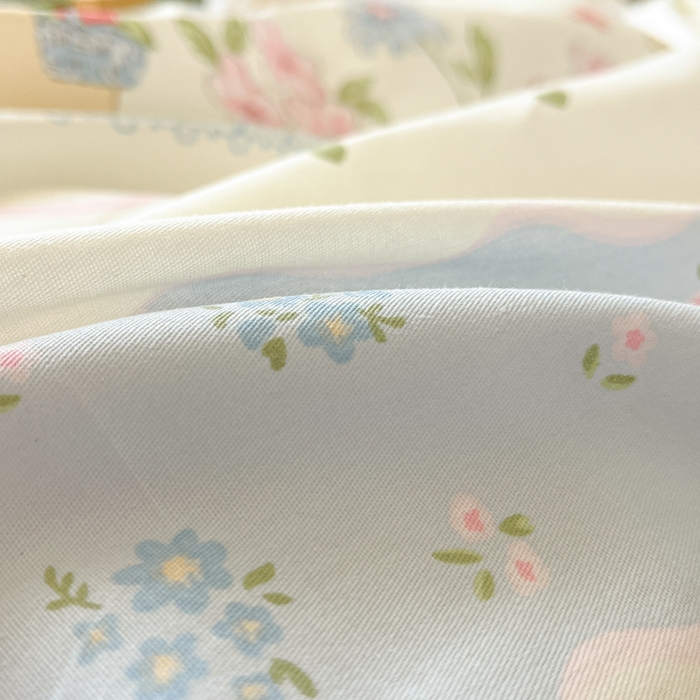 91家纺网 家纺一手货源 找家纺 花梦欣 2025新款全棉纯棉印花单品系列-三件套 兔兔乐园