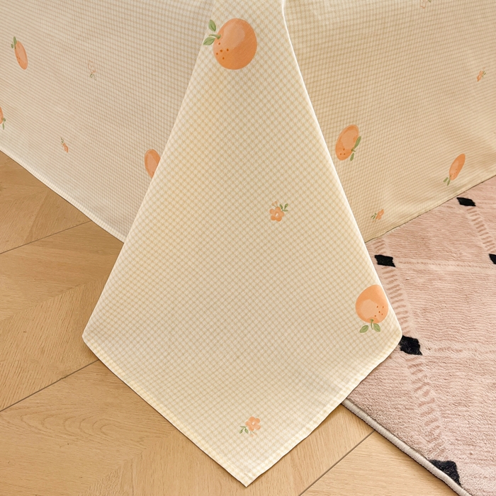 91家纺网 家纺一手货源 找家纺 花梦欣 2025新款全棉纯棉印花单品系列-三件套 小橙橘