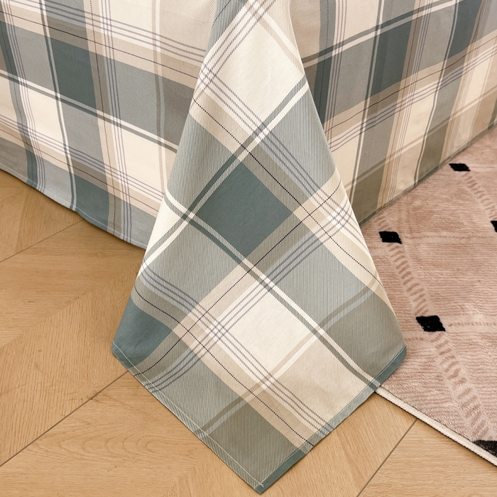 91家纺网 家纺一手货源 找家纺 花梦欣 2025新款全棉纯棉印花单品系列-三件套 悬浮晶阵绿