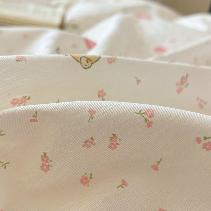 91家纺网 家纺一手货源 找家纺 花梦欣 2025新款全棉纯棉印花单品系列-三件套 樱桃甜宠