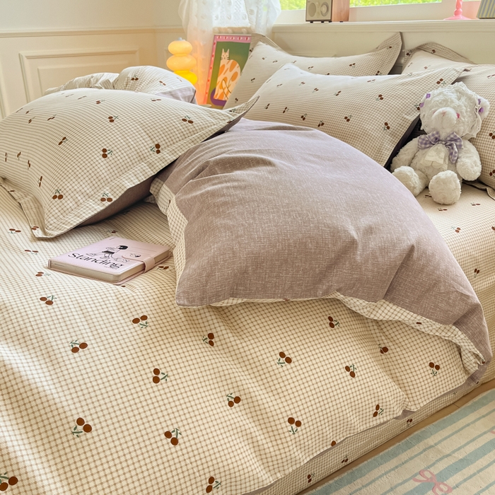 91家纺网 家纺一手货源 找家纺 花梦欣 2025新款全棉纯棉印花单品系列-三件套 樱姿米