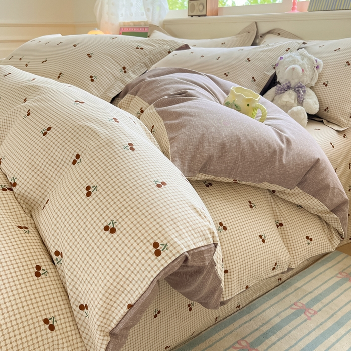 91家纺网 家纺一手货源 找家纺 花梦欣 2025新款全棉纯棉印花单品系列-三件套 樱姿米