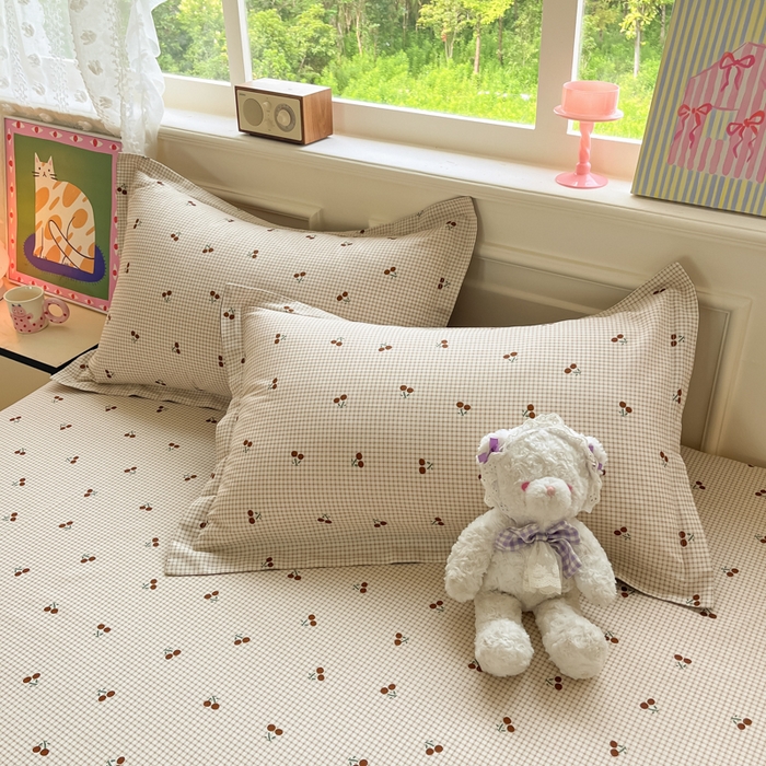 91家纺网 家纺一手货源 找家纺 花梦欣 2025新款全棉纯棉印花单品系列-三件套 樱姿米