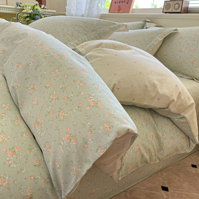 91家纺网 家纺一手货源 找家纺 花梦欣 2025新款全棉纯棉印花单品系列-三件套 幽兰时光蓝