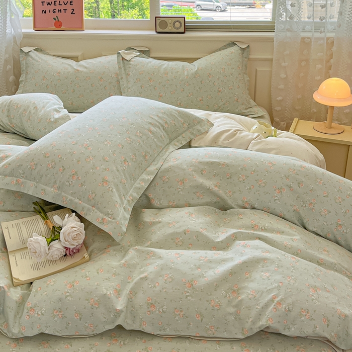 91家纺网 家纺一手货源 找家纺 花梦欣 2025新款全棉纯棉印花单品系列-三件套 幽兰时光蓝