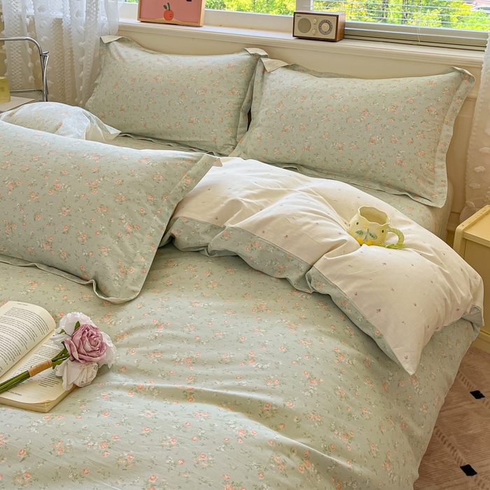 91家纺网 家纺一手货源 找家纺 花梦欣 2025新款全棉纯棉印花单品系列-三件套 幽兰时光蓝