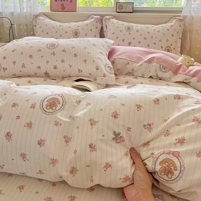 91家纺网 家纺一手货源 找家纺 花梦欣 2025新款全棉纯棉印花单品系列-三件套 云朵相馆