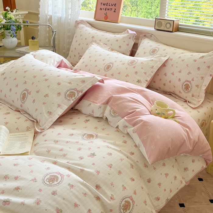 91家纺网 家纺一手货源 找家纺 花梦欣 2025新款全棉纯棉印花单品系列-三件套 云朵相馆