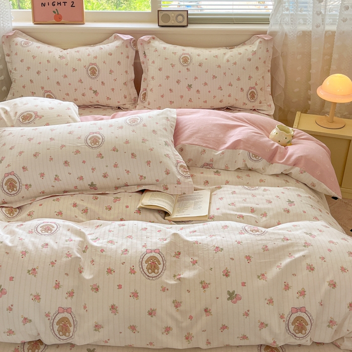 91家纺网 家纺一手货源 找家纺 花梦欣 2025新款全棉纯棉印花单品系列-三件套 云朵相馆