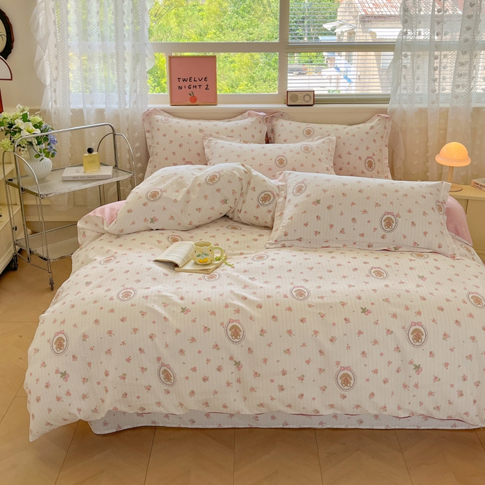 91家纺网 家纺一手货源 找家纺 花梦欣 2025新款全棉纯棉印花单品系列-三件套 云朵相馆