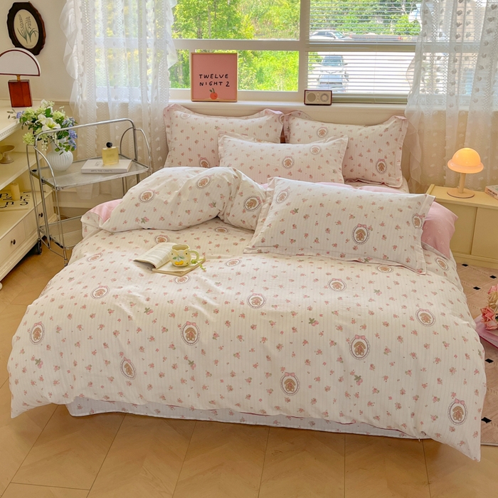 91家纺网 家纺一手货源 找家纺 花梦欣 2025新款全棉纯棉印花单品系列-三件套 云朵相馆