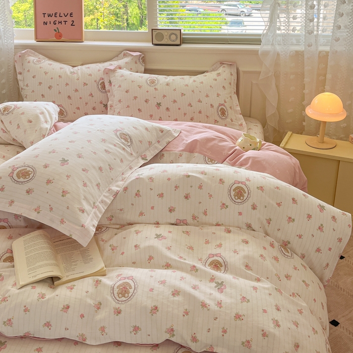 91家纺网 家纺一手货源 找家纺 花梦欣 2025新款全棉纯棉印花单品系列-三件套 云朵相馆