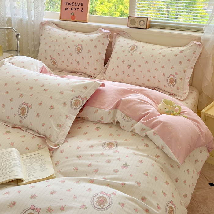 91家纺网 家纺一手货源 找家纺 花梦欣 2025新款全棉纯棉印花单品系列-三件套 云朵相馆