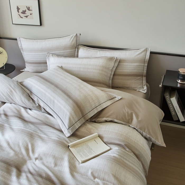 91家纺网 家纺一手货源 找家纺 沐白家居 2025新款全棉生态磨毛四件光遇-咖