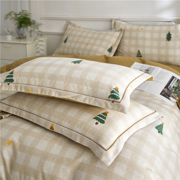 91家纺网 家纺一手货源 找家纺 沐白家居 2025新款全棉生态磨毛四件套圣诞序曲