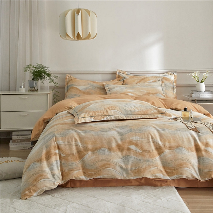 91家纺网 家纺一手货源 找家纺 沐白家居 2025新款全棉生态磨毛四件套诺拉