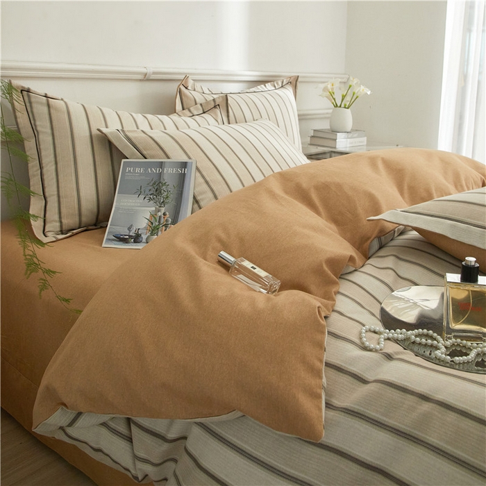 91家纺网 家纺一手货源 找家纺 沐白家居 2025新款全棉生态磨毛四件套容枫