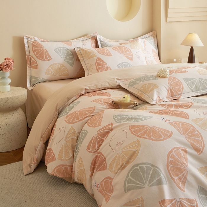 91家纺网 家纺一手货源 找家纺 沐白家居 2025新款全棉生态磨毛四件套柚见-玉