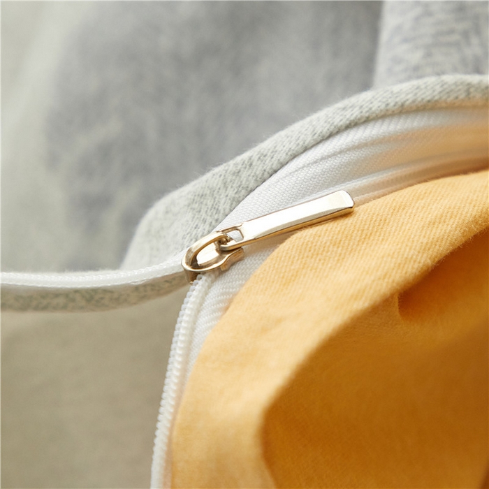 91家纺网 家纺一手货源 找家纺 沐白家居 2025新款全棉生态磨毛四件套人间茶白-灰