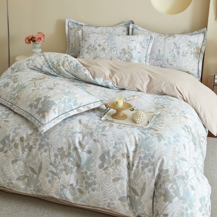 91家纺网 家纺一手货源 找家纺 沐白家居 2025新款全棉生态磨毛四件套颜序