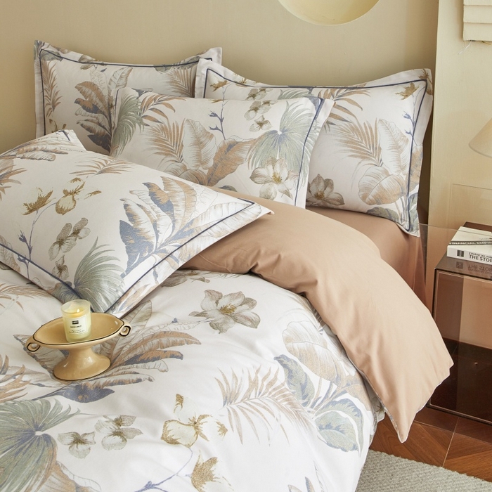 91家纺网 家纺一手货源 找家纺 沐白家居 2025新款全棉生态磨毛四件套庭森