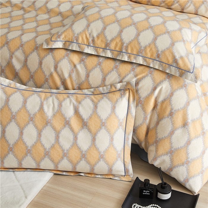 91家纺网 家纺一手货源 找家纺 沐白家居 2025新款全棉生态磨毛四件套追光