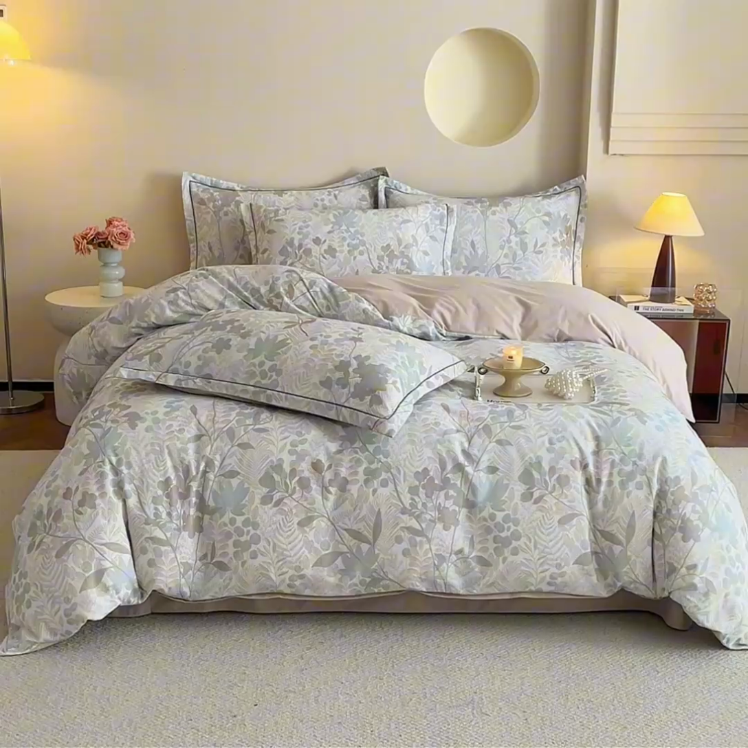 91家纺网 家纺一手货源 找家纺 沐白家居 2025新款全棉生态磨毛四件套颜序