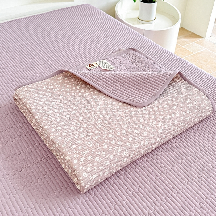 91家纺网 家纺一手货源 找家纺 橘夏家纺 2025新款全棉床盖三件套 野樱苏打～紫