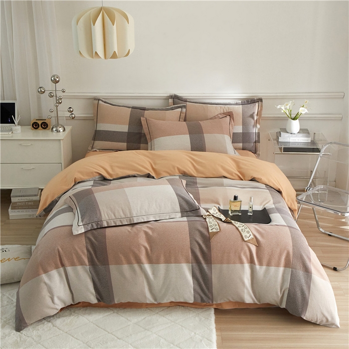 91家纺网 家纺一手货源 找家纺 沐白家居 2025新款全棉生态磨毛四件套罗马